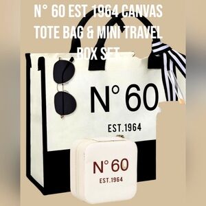 - N° 60 EST 1964 Canvas Tote Bag & Mini Jewelry Box Set
